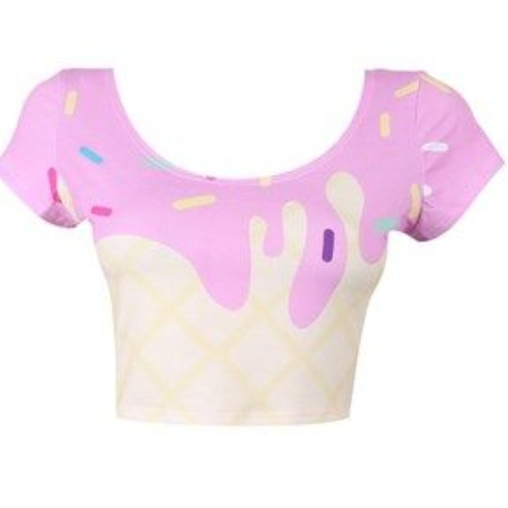 Japan LA Melty Ice Cream Crop Top S